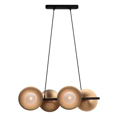 ACA Lighting závěsné svítidlo 4XG9 mosaz/černý kov + sklo 68X27XH118CM LAYLA HL4324P68BB