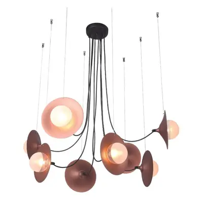 ACA Lighting závěsné svítidlo 8XG9 měď/černý kov + sklo 81X81XH122CM HYDRA HL4308P81BC