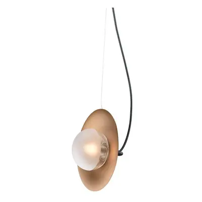 ACA Lighting závěsné svítidlo 1XG9 mosaz/černý kov + sklo 20X14XH122CM LAYLA HL4321P23BB