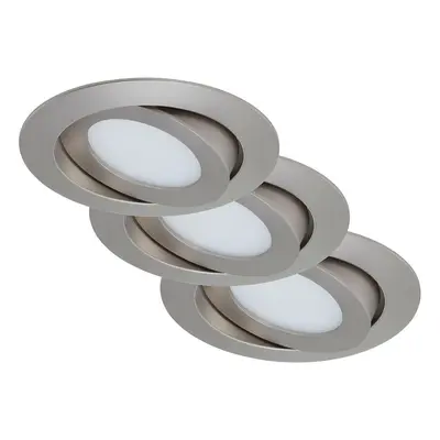 BRILONER 3ks sada LED vestavné svítidlo, pr. 10,6 cm, 4,8 W, matný nikl BRI 7283-032