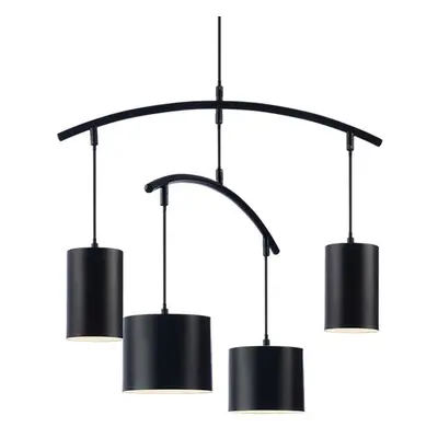 ACA Lighting závěsné svítidlo LED 4XE27 kov černá+kůže D60XH150CM ESCALA DCR39219