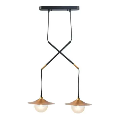 ACA Lighting závěsné svítidlo 2XG9 mosaz/černý kov + sklo 47X20XH128CM LAYLA HL4312P46BB