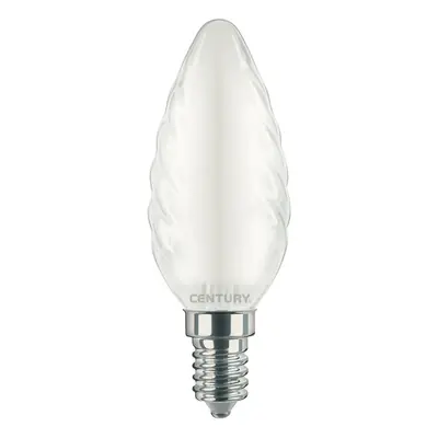 CENTURY LED FILAMENT SVÍČKA TWIST SATÉN 4W E14 6000K 470Lm 360d 35x97mm IP20 CEN INSTOR-041460