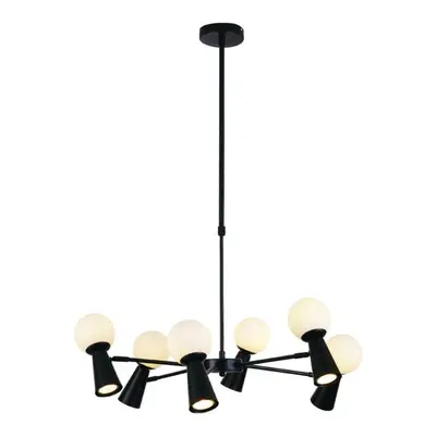 ACA Lighting závěsné svítidlo 6xG9+6xGU10 KIMOLOS černá kov + bílá D72X120CM OD94206PB