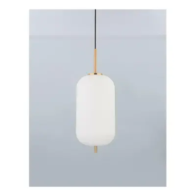 NOVA LUCE závěsné svítidlo LATO opálové sklo antický mosazný kov černý kabel E27 1x12W 230V IP20