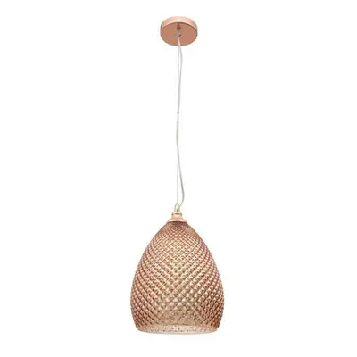 NOVA LUCE závěsné svítidlo BOHO růžově zlaté sklo a kov E27 1x12W 230V IP20 bez žárovky 8040602