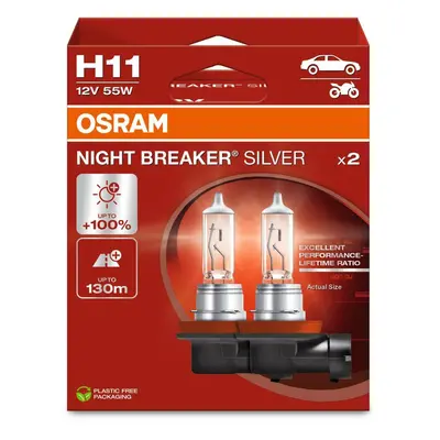 OSRAM H11 12V 55W PGJ19-2 NIGHT BREAKER SILVER +100% 2ks 64211NBS-2HB