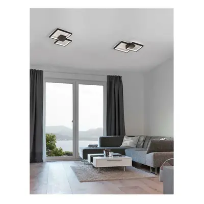 NOVA LUCE stropní svítidlo PORTO černá ocel hliník a akryl LED 19W 230V 3000K IP20 9364037