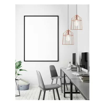 NOVA LUCE závěsné svítidlo PEPPINO matná měď černý a bílý kabel E27 1x12W 7605179