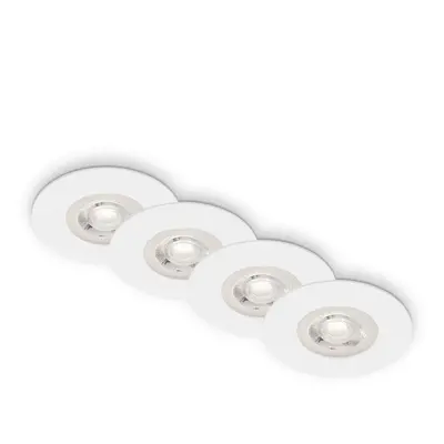 BRILONER LED vestavná svítidla, pr.9 cm, 4x LED, 4,9 W, 480 lm, matná bílá IP44 BRILO 7998-046