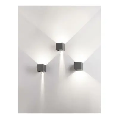 NOVA LUCE venkovní nástěnné svítidlo COMO tmavě šedý hliník LED 2x3W 3000K 3000K 220-240V nastav