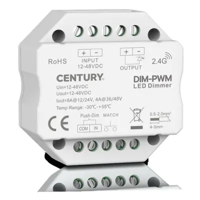 CENTURY LED stmívač 12-48V DC PUSH DIM RF 192W