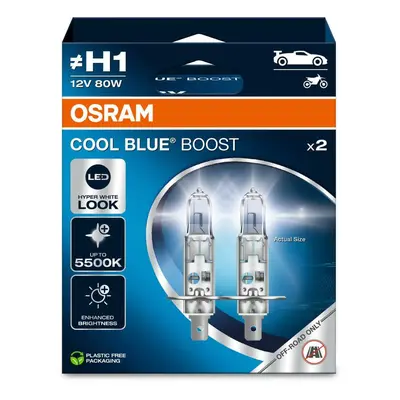 OSRAM H1 12V 80W P14.5s COOL BLUE BOOST 5500K 2ks NO ECE 62150CBB-2HB