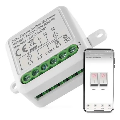 EMOS GoSmart modul spínací IP-2104SZ, ZigBee, 2-kanálový (nevyžaduje N vodič) H5104