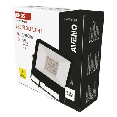 EMOS LED reflektor AVENO 20W, černý, neutrální bílá ZS2413