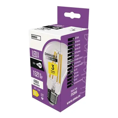 EMOS LED žárovka Filament A60 / E27 / 11W (100W) / 1521 lm / neutrální bílá ZF5264D