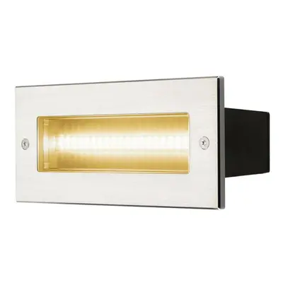 SLV BIG WHITE BRICK, venkovní nástěnné vestavné svítidlo, LED, 3000K, nerezová ocel, IP67, 230 V