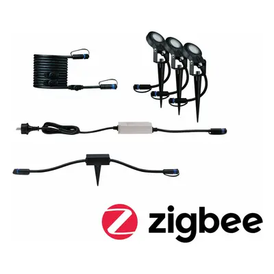 PAULMANN Plug & Shine set Smart Home Zigbee 3.0 LED bodové zahradní světlo Sting IP67 3000K 3x6W