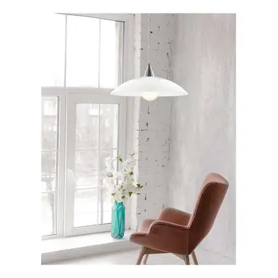 NOVA LUCE závěsné svítidlo VICINO bílé lesklé sklo chromovaný kov E27 1x12W 6302361