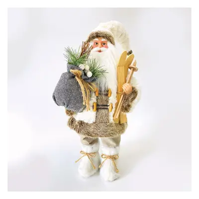 ACA Lighting vánoční dekorace Santa Claus s lyžemi 45cm X124501