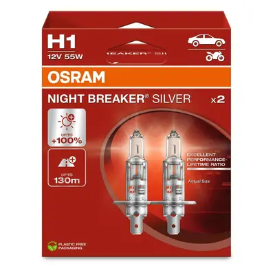 OSRAM H1 12V 55W P14.5s NIGHT BREAKER SILVER +100% 2ks 64150NBS-2HB