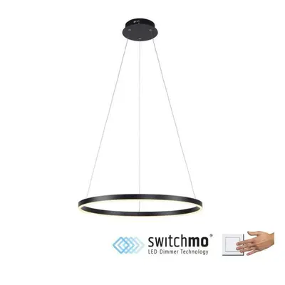 LEUCHTEN DIREKT is JUST LIGHT LED závěsné svítidlo antracit, kruhové, pr.60cm, stmívatelné, Swit