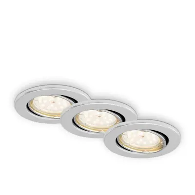 BRILONER 3ks sada LED vestavné svítidlo, pr. 8,6 cm, 5 W, hliník BRI 7219-039