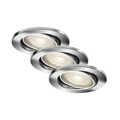 BRILONER 3ks sada LED vestavné svítidlo, pr. 8,6 cm, 5 W, chrom BRI 7277-038