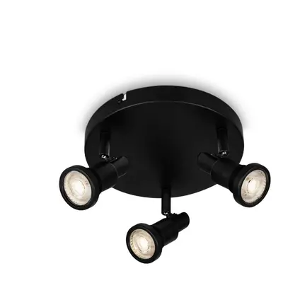 BRILONER LED bodové svítidlo pr. 21 cm 3xGU10 4,8W 400lm černá IP44 BRI 2992-035R