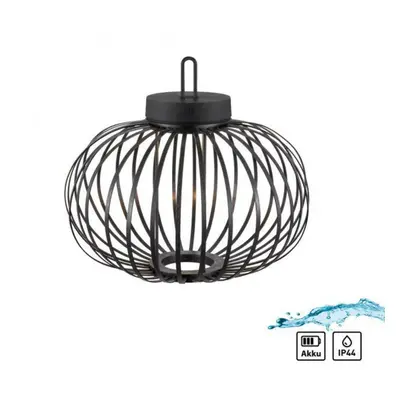 PAUL NEUHAUS JUST LIGHT LED stolní lampa průměr 36cm černá na baterie USB IP44 stmívatelné dotyk