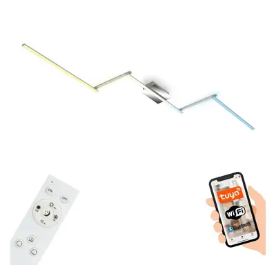 BRILONER B smart CCT LED stropní svítidlo, 227,2 cm, 24 W, 2600 lm, hliník-chrom BRILO 3737-018