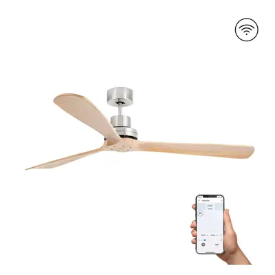 FARO LANTAU XL stropní ventilátor, matný nikl/borovice DC SMART