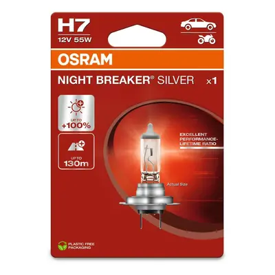 OSRAM H7 12V 55W PX26d NIGHT BREAKER SILVER +100% 64210NBS-1BL