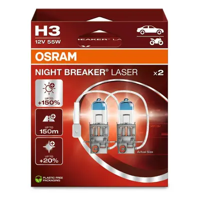 OSRAM H3 12V 55W PK22s NIGHT BREAKER LASER +150% více světla 2ks 64151NL-2HB