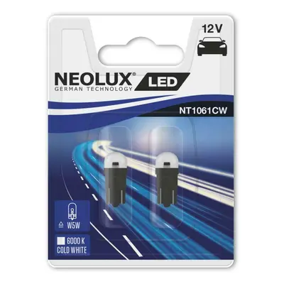 NEOLUX LED W5W 12V 0,5W W2,1x9,5d 6000K Bright White blistr 2ks NT1061CW-02B