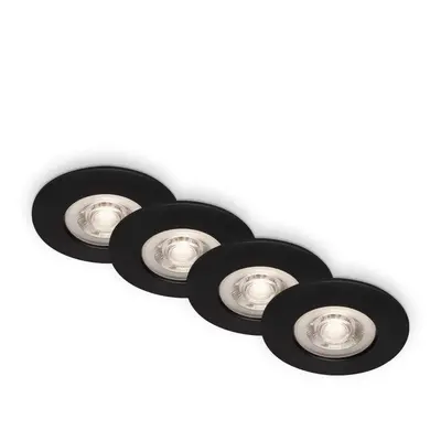 BRILONER LED vestavná svítidla, pr.9 cm, 4x LED, 4,9 W, 480 lm, matná černá BRILO 7999-045