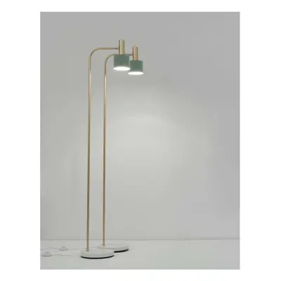 NOVA LUCE stojací lampa PAZ zlatý kov mentolové kovové stínidlo bílá základna E27 1x12W 230V IP2