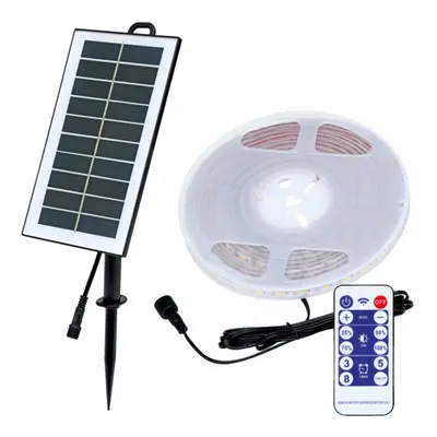 Ecolite Solární LED pásek 5m,panel 4,5V,aku 3,7V/2400mAh,IP65 DX-SOLAR-3000/5M