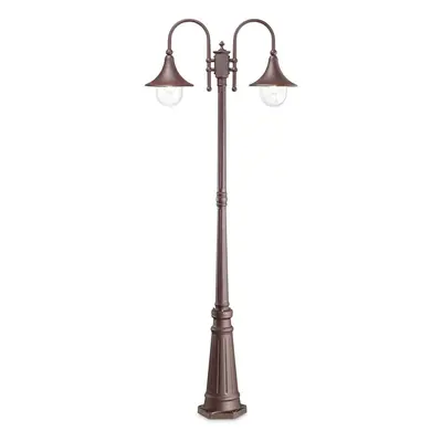 Venkovní sloupkové svítidlo Ideal Lux Cima PT2 Coffee 246840 E27 2x60W IP43 hnědé