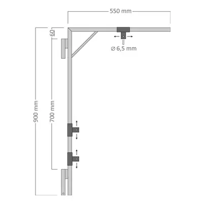 DecoLED Držák motivu na sloupy VO pro dekory 60 - 80 cm, 55 x 90 cm, pro 2x U20S