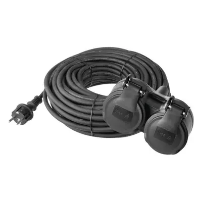 EMOS Prodlužovací kabel gumový – 2 zásuvky, 15m, 3× 1,5mm2, IP44 1901021500