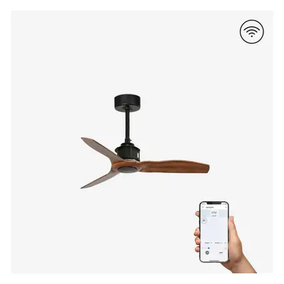 FARO JUST FAN XS, černá/dřevo, stropní ventilátor 81cm SMART