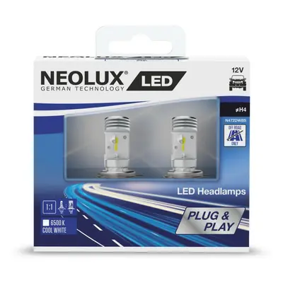 NEOLUX H4 12V 12/12W P43t LED 6500K Cool White 2ks NO ECE N472DWBS-2SCB