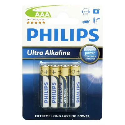 Baterie alkalická 1,5V AAA Philips LR03 ULTRA ALKALINE