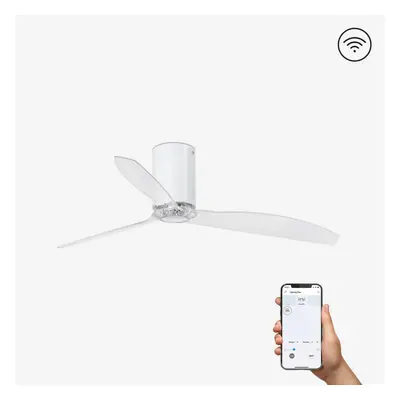 FARO MINI TUBE FAN, bílá/transparentní, stropní ventilátor s DC motorem SMART