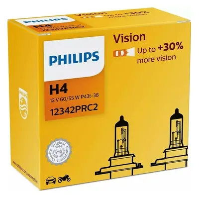 Philips H4 12V 60/55W P43t Vision +30% 2ks 12342PRC2