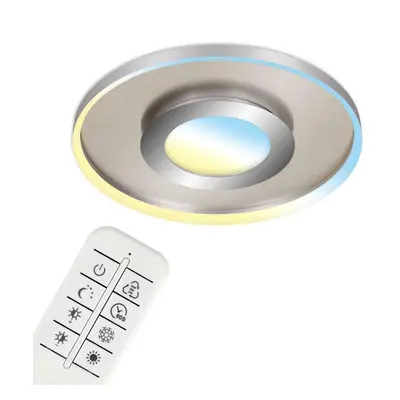 BRILONER CCT LED stropní svítidlo, pr. 49,5 cm, 25 W, 3000 lm, matný nikl-chrom BRILO 3640-012