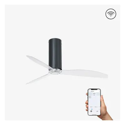 FARO TUBE FAN, černá/transparentní, stropní ventilátor s DC motorem SMART