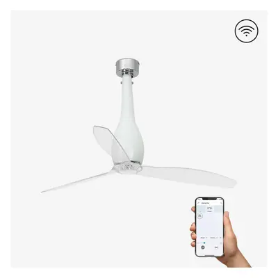 FARO ETERFAN M, bílá/transparentní, stropní ventilátor s DC motorem SMART