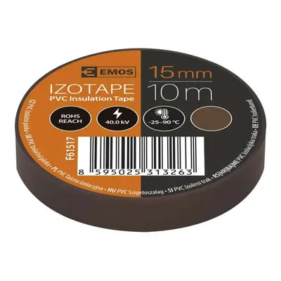 EMOS Izolační páska PVC 15mm / 10m hnědá 2001151070